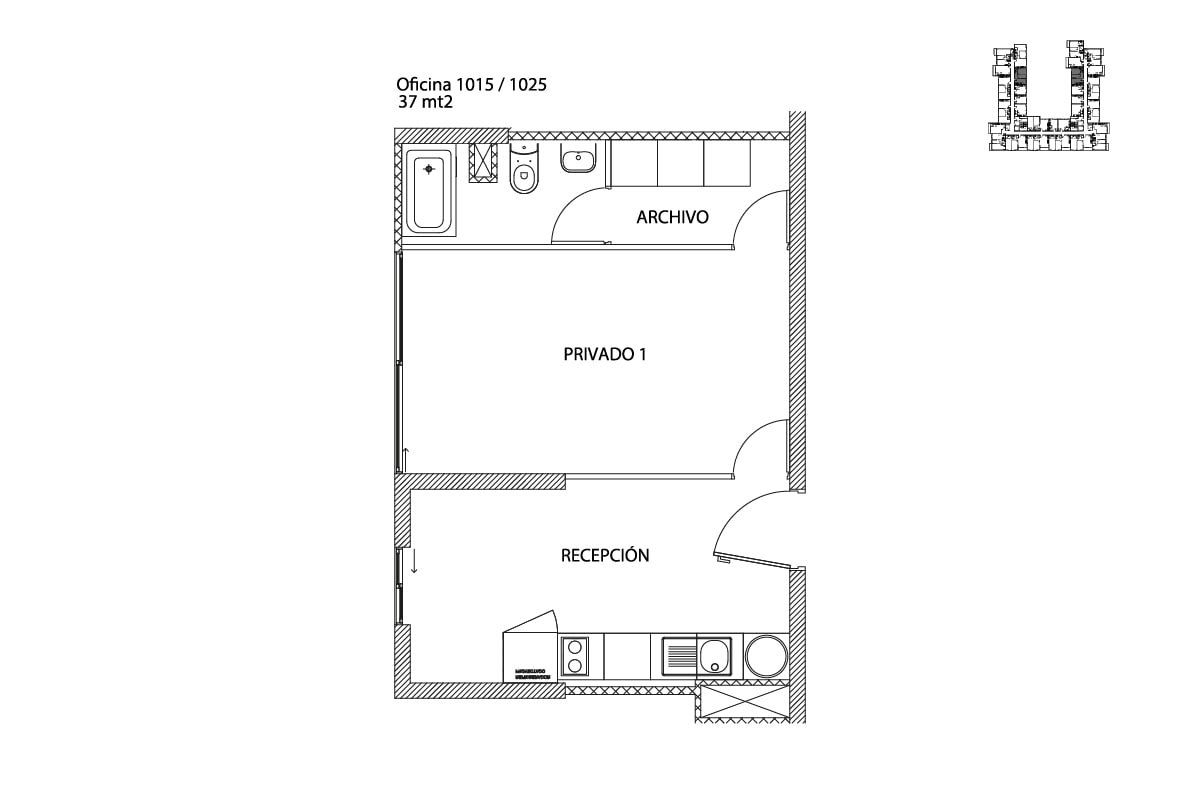 Oficina con 1 privado
